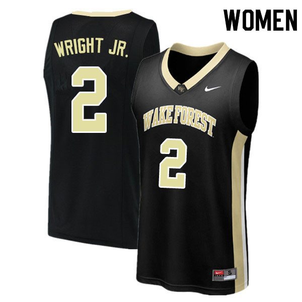 Women #2 Sharone Wright Jr. Wake Forest Demon Deacons College Basketball Jerseys Sale-Black